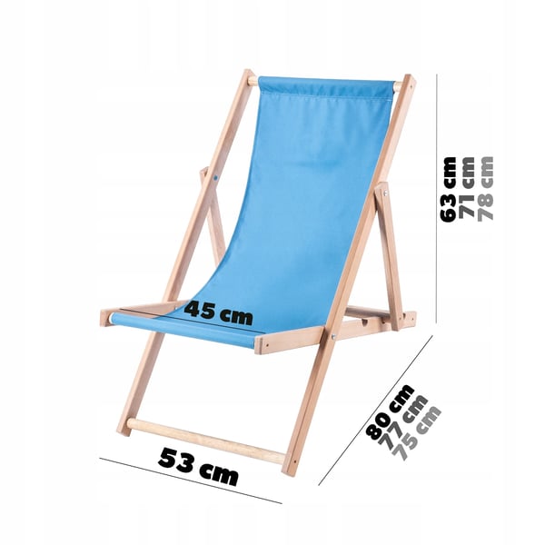 Liggestol/Strandstol - Sammenklappelig i træ - Til have & strand - Blå