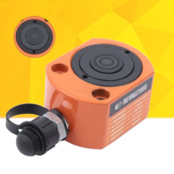 Hydraulisk Donkraftcylinder - Mini Hydraulikstempel - 20 t - Slaglængde 1,6 cm - Stempel Ø 5 cm - Olie 41 ml - Anvendelse 360° - Materiale 45-Stål