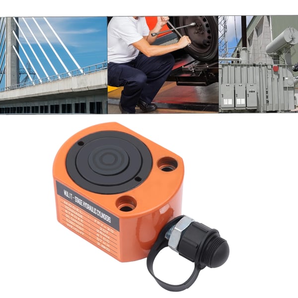 Hydraulisk Donkraftcylinder - Mini Hydraulikstempel - 20 t - Slaglængde 1,6 cm - Stempel Ø 5 cm - Olie 41 ml - Anvendelse 360° - Materiale 45-Stål