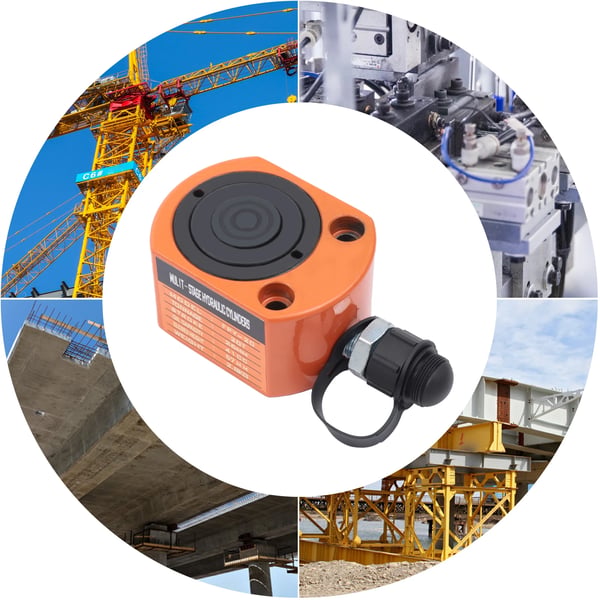 Hydraulisk Donkraftcylinder - Mini Hydraulikstempel - 20 t - Slaglængde 1,6 cm - Stempel Ø 5 cm - Olie 41 ml - Anvendelse 360° - Materiale 45-Stål