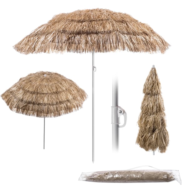 Hawaii Parasol - Strand- og Haveparasol - Justerbar - Sammenklappelig - Til Terrasse & Altan - 155 cm