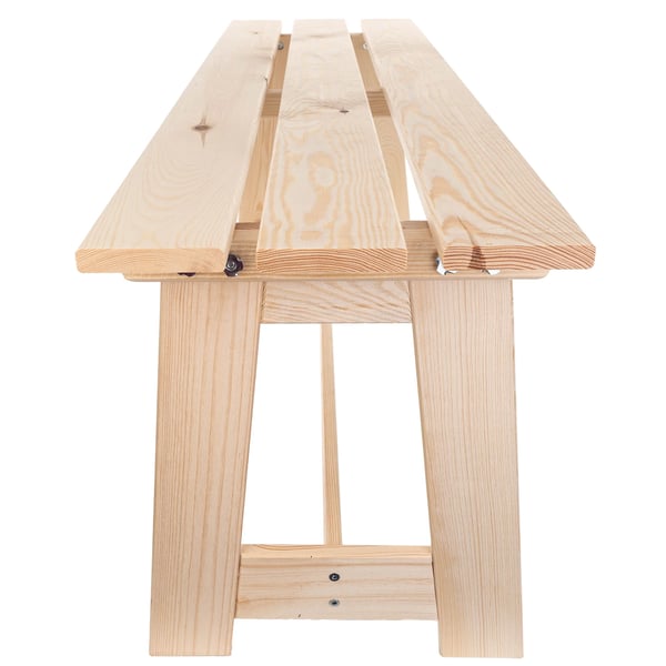 Havebænk - Parkbænk - Træ - Rygløs - 119 cm - Robust - Til terrasse & park