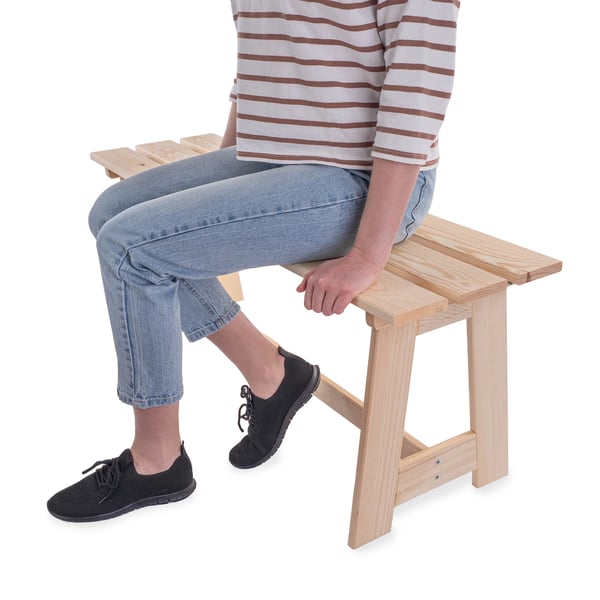 Havebænk - Parkbænk - Træ - Rygløs - 119 cm - Robust - Til terrasse & park