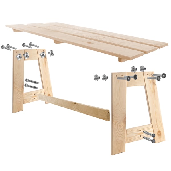 Havebænk - Parkbænk - Træ - Rygløs - 119 cm - Robust - Til terrasse & park