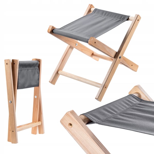 Træskammel - Sammenklappelig/Foldbar skammel - 40x31 cm - Kompakt - Pladsbesparende