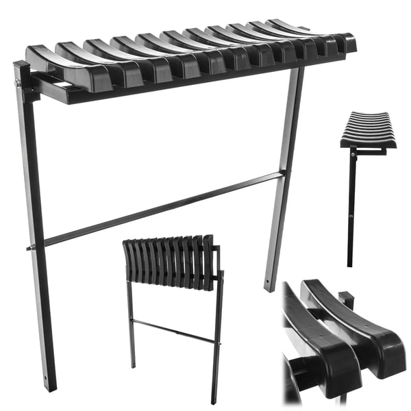 Havebænk - Sammenklappelig parkbænk - 77 x 72,5 cm - Sort