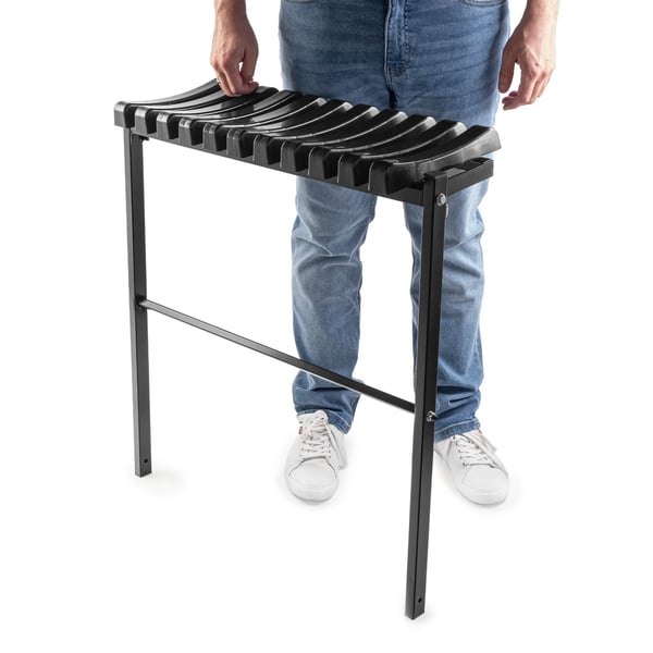 Havebænk - Sammenklappelig parkbænk - 77 x 72,5 cm - Sort