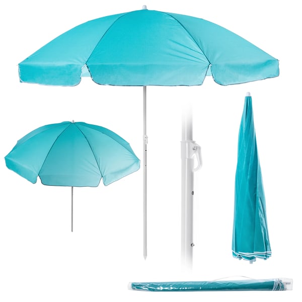 Haveparasol - Parasol - Ø 220 cm - Sammenklappelig - Robust - Til strand, altan, terrasse