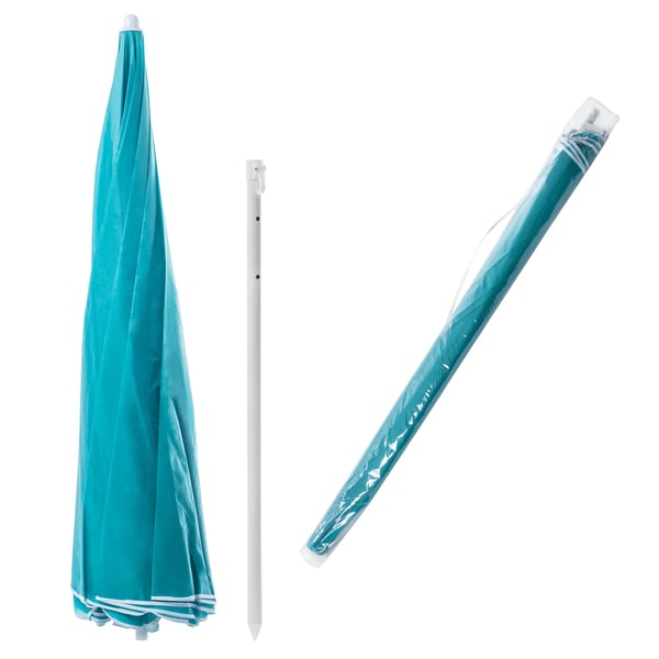 Haveparasol - Parasol - Ø 220 cm - Sammenklappelig - Robust - Til strand, altan, terrasse