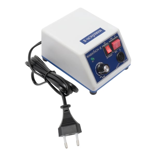 Dental mikromotor - Håndstykke-sæt - 35000 omdr./min - 65 W - Fodpedal - Dobbelt styring - 110–220 V - Skæring/Slibning/Polering - Hvid
