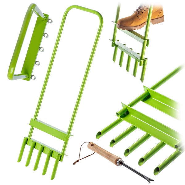 Gräsluftare - Manuell spikluftare - Spikar 30 cm - För gräsmatta - Effektiv luftning