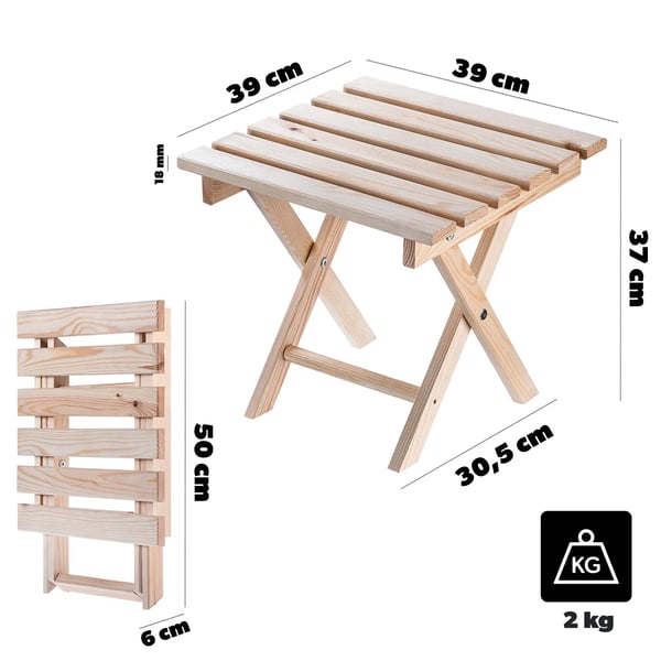 Udendørsmøbelsæt - Kaffebord + 2 Solstole - Til Terrasse/Have - Bord Natur - Stole Mørk Grafit
