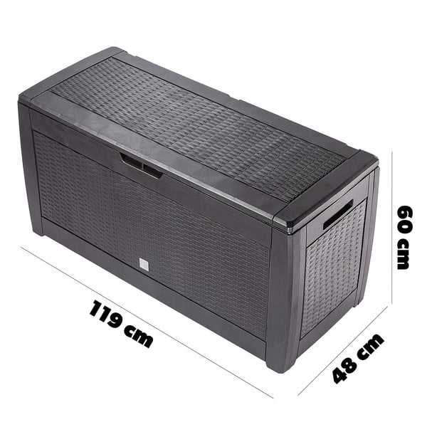 Have opbevaringsboks - Pudeboks - 310 l - Til have, altan, terrasse - Udendørs opbevaring - Brun