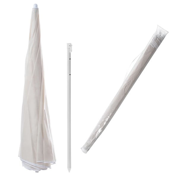 Parasol - Have- og strandparasol - Diameter 220 cm - Sammenklappelig - Til altan, terrasse og strand - Robust konstruktion