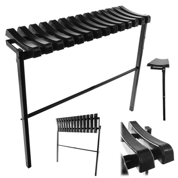 Havebænk - Sammenklappelig Parkbænk - 77 x 91 cm - Til Udendørs Brug - Sort