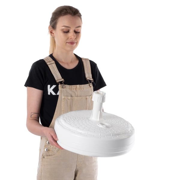 Parasollfot - Bas till trädgårdsparasoll - Rund Ø 39 cm - Vit