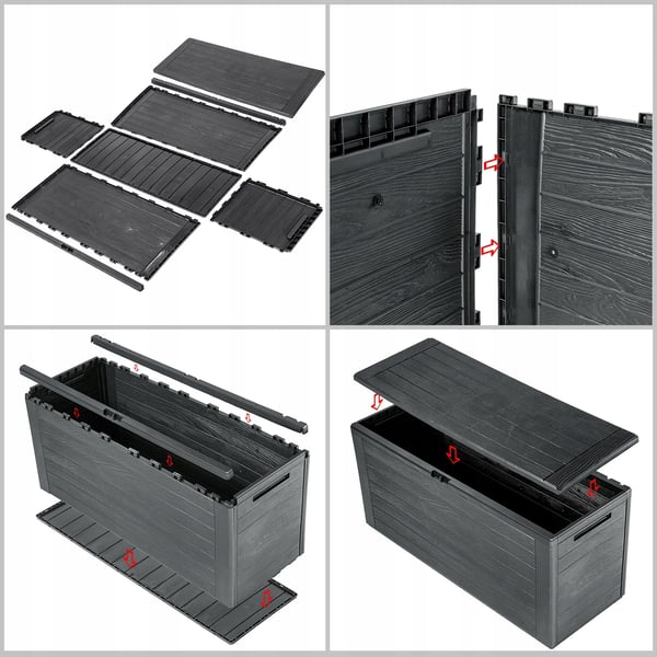 Haveboks - Hyndeboks - 280 L - Til Altan & Terrasse - Antracit