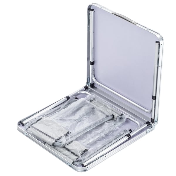 Campingsæt - Sammenklappeligt campingbord 120 cm + 4 campingstole - 5‑i‑1 campinggrill - Bærbar - Let og kompakt - Til udendørs brug