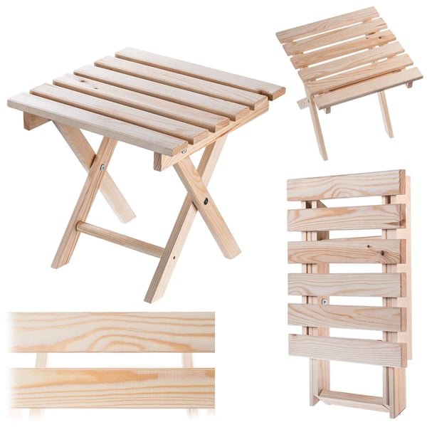 Sofabord/Kaffebord til terrasse/altan - Udendørs bord - 39 x 37 cm - Natur