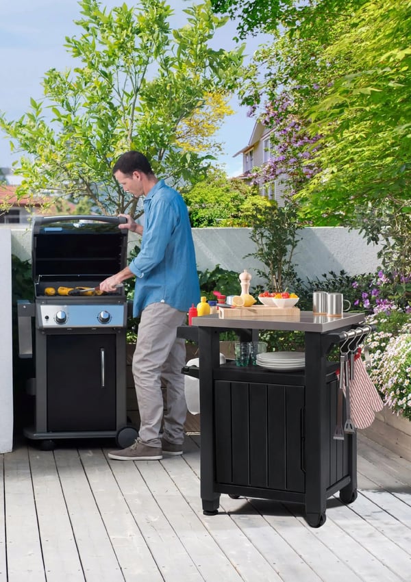 Havebord - Grillbord med opbevaring - Sidebord - Udendørs - Til grilltilbehør - Terrasse og have
