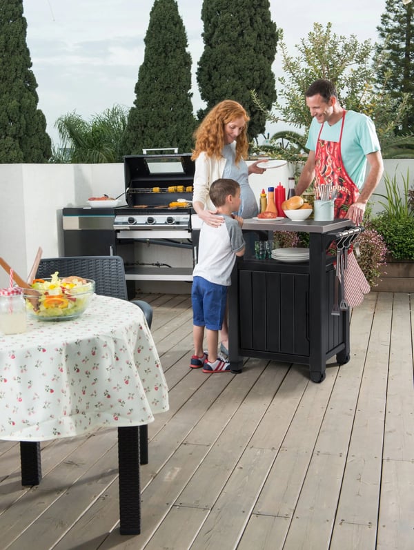 Havebord - Grillbord med opbevaring - Sidebord - Udendørs - Til grilltilbehør - Terrasse og have