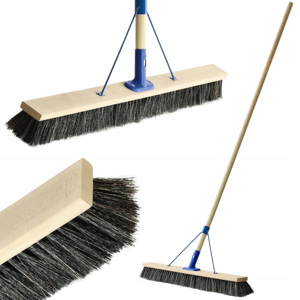 Kost - Gadekost - 80 cm Bredde - Med Skaft - Universal - Til Udendørs Brug