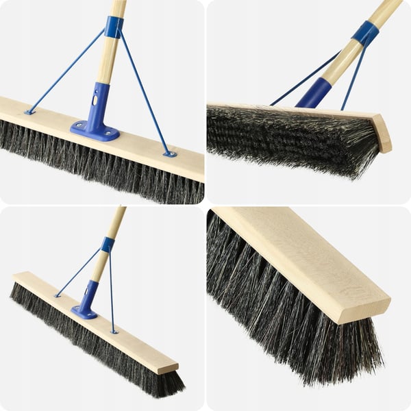 Kost - Gadekost - 80 cm Bredde - Med Skaft - Universal - Til Udendørs Brug