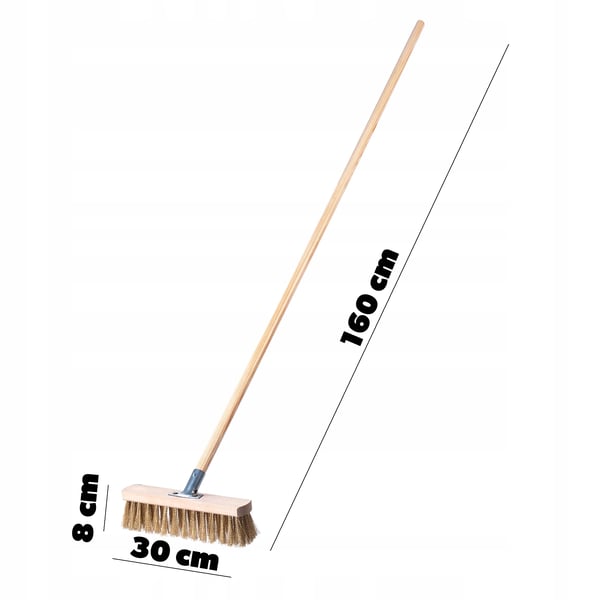 Gadekost Fejekost - Børstehoved - 30 cm - Til Gade og Indkørsel