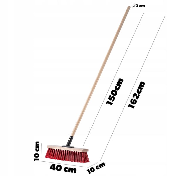 Gadekost - Skubkost/Fejekost - Fejebredde 40 cm - Til udendørs brug - Fortov, indkørsel, garage