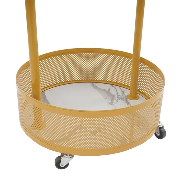 Naulakko - Vaatenaulakko - Vapaasti seisova - 45×170 cm - 6 koukkua - Pyörillä - Vaatteille, hatuille, huiveille, laukuille - Kulta