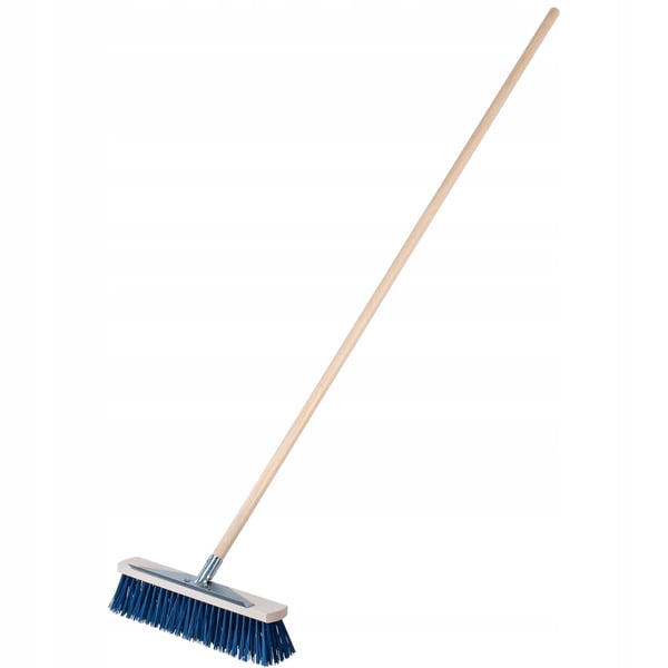 Gatborste - Utomhuskvast/Stenläggningsborste - Med Skrapa - Borstbredd 40 cm - Skaft 154 cm - För Trottoar & Marksten
