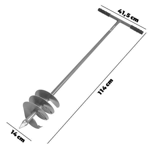 Jordbor - Manuel pælebor - Diameter 14 cm - Til stolpehuller - Plantning - Have