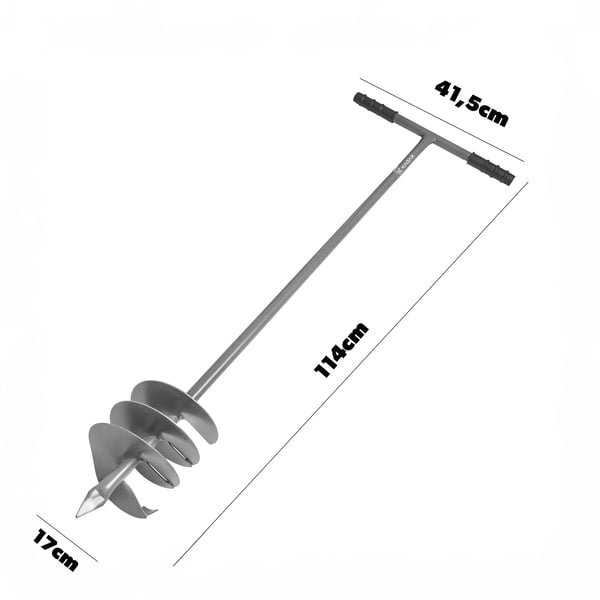 Jordbor - Manuelt Jordbor/Håndjordbor - Ø 17 cm - Hånddrevet - Til Hegnspæle I Haven