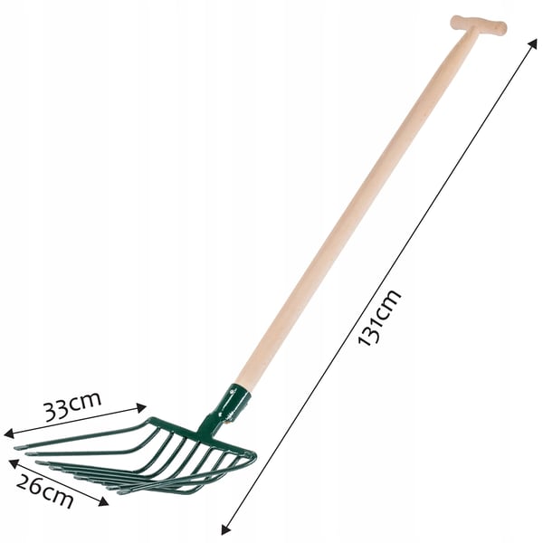 Stengreb - Havegreb - 9 tænder - Metal - Længde 131 cm
