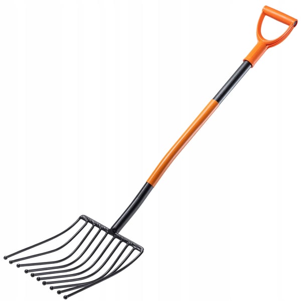 Havegreb - Kartoffelgreb / Rodfrugtsgreb - 10 tænder - Metal - Ergonomisk håndtag