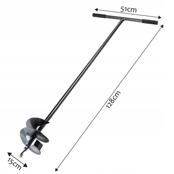 Jordbor - Håndholdt jordbor - Ø 150 mm (15 cm) - Til stolpehuller - Manuelt spiralbor