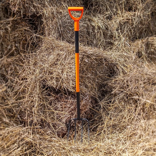 Havegreb - 3-tandet kompost- og høgaffel - Metal - Ergonomisk skaft - 135 cm