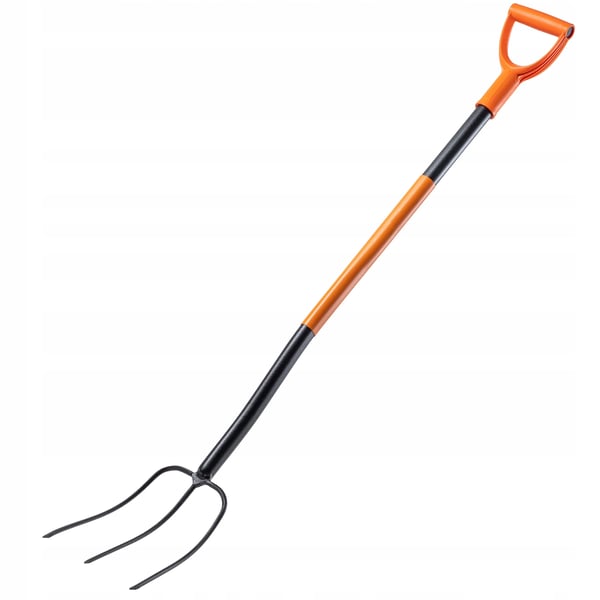 Havegreb - 3-tandet kompost- og høgaffel - Metal - Ergonomisk skaft - 135 cm