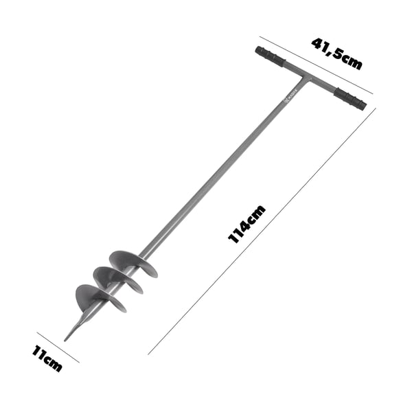 Jordbor Plantebor - Håndjordbor - Ø 11 cm (110 mm) - Spiral til plantehuller og stolper - Haveværktøj