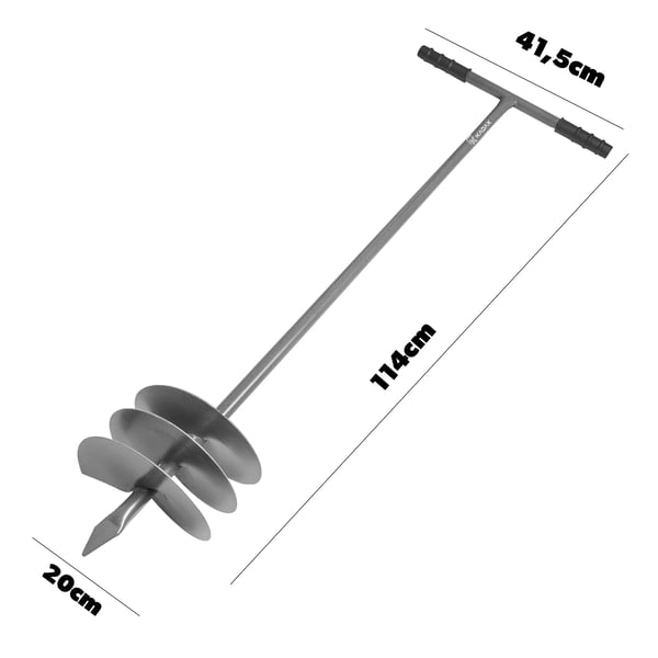 Jordbor - Håndjordbor - Ø 20 cm (200 mm) - Manuel - Til plantehuller og hegnspæle - Have