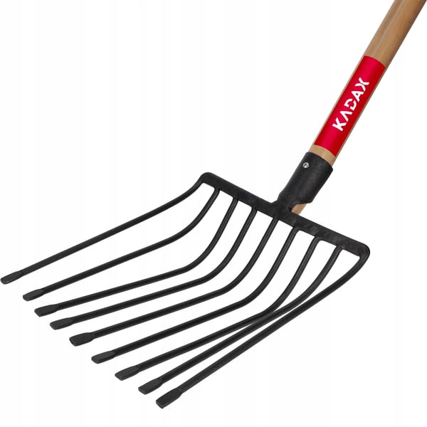 Haverive - Rive - Ni tænder - Metalhoved - Skaft 129 cm - Robust