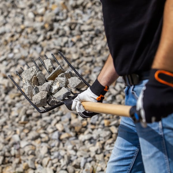 Haverive - Rive - Ni tænder - Metalhoved - Skaft 129 cm - Robust