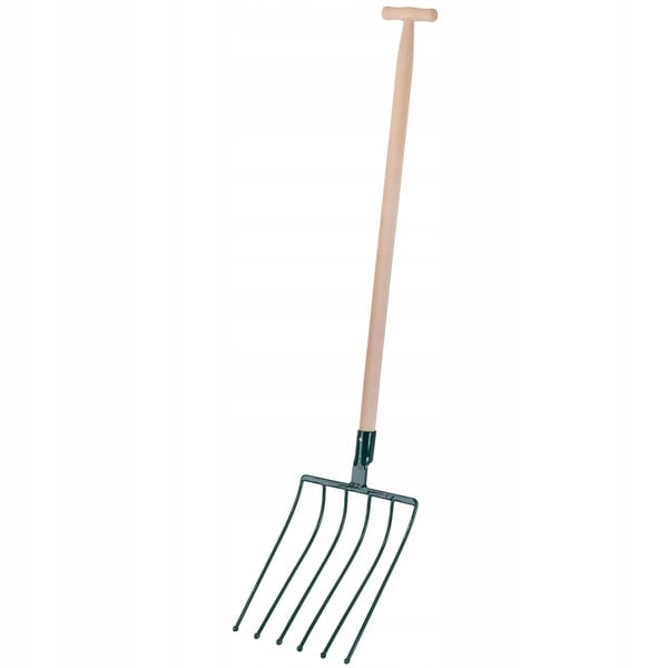 Kartoffelgreb - Havegreb - 6 Tænder - Metalhoved - Til Kartofler og Rødbeder - Skaft 140 cm - Robust