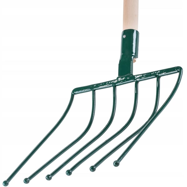 Kartoffelgreb - Havegreb - 6 Tænder - Metalhoved - Til Kartofler og Rødbeder - Skaft 140 cm - Robust