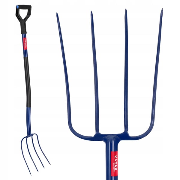 Havegreb - 4-Tands kompost- og høgreb - Metal - Længde 130 cm