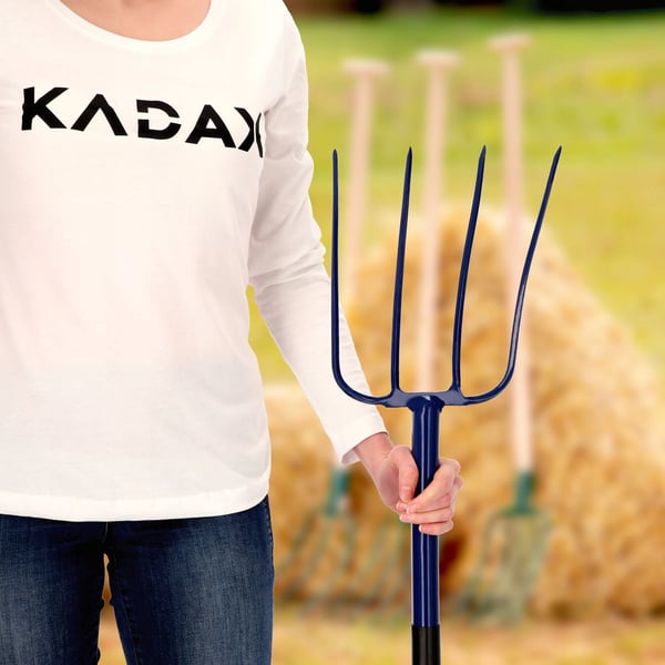 Havegreb - 4-Tands kompost- og høgreb - Metal - Længde 130 cm