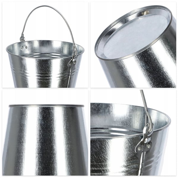 Havespand Zinkspand - Galvaniseret metal - 12 l - Rustbestandig - Robust