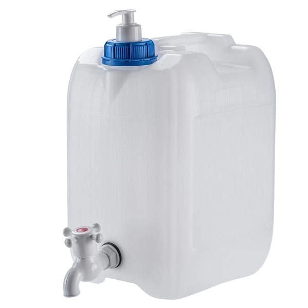 Vanddunk - Kanister med taphane - 10 l - Bærbar - Til vask/camping - Væskedispenser