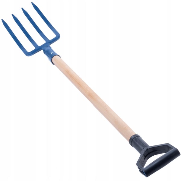 Havegreb - Gravegreb - 4 tænder - 130 cm skaft - Robust - Til kompost og hø