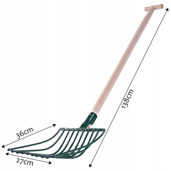 Kartoffel- og rødbedegreb - Havegreb - 10 tænder - Metal - Længde 138 cm - Robust